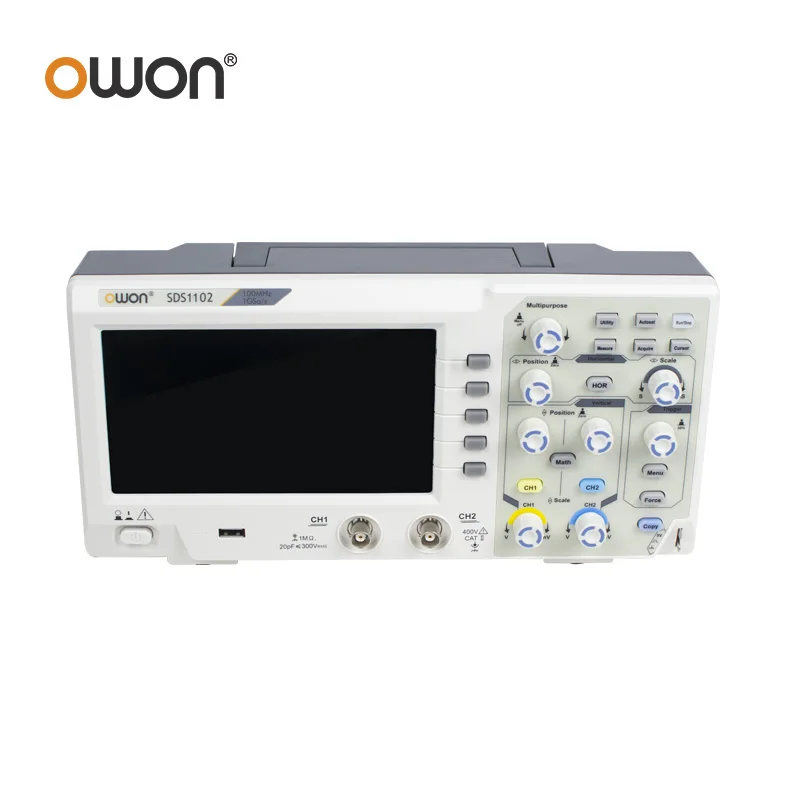 OWON SDS1102 Super- Economical Type Digital Storage Oscilloscope 100MHz 1GS/s 2-Channel SCPI and LabVIEW Supported 7 inch LCD