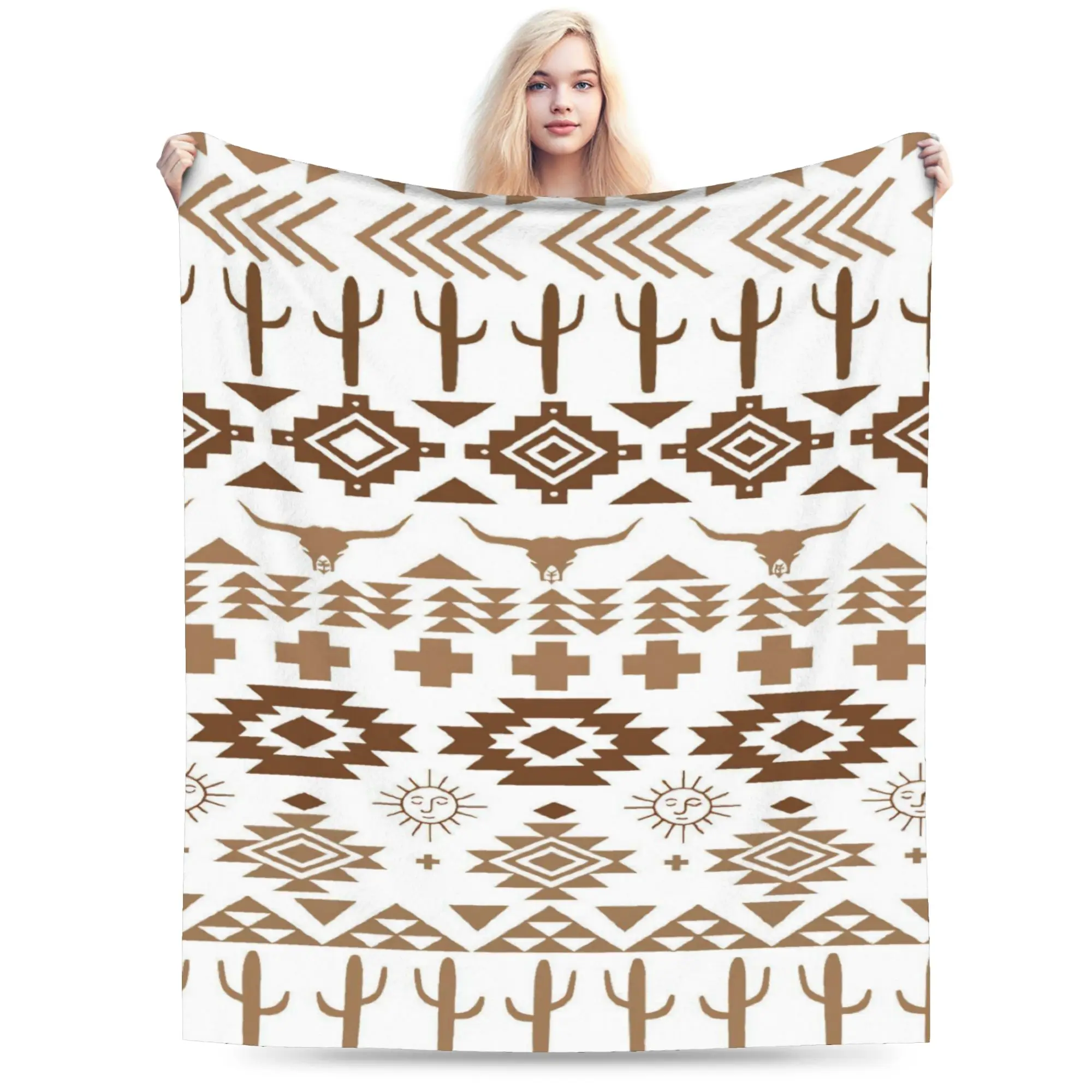 Novelty Design Southwestern Aztec Tribal Blankets Super Soft Fleece  Cozy Throw Blankets Machine Washable