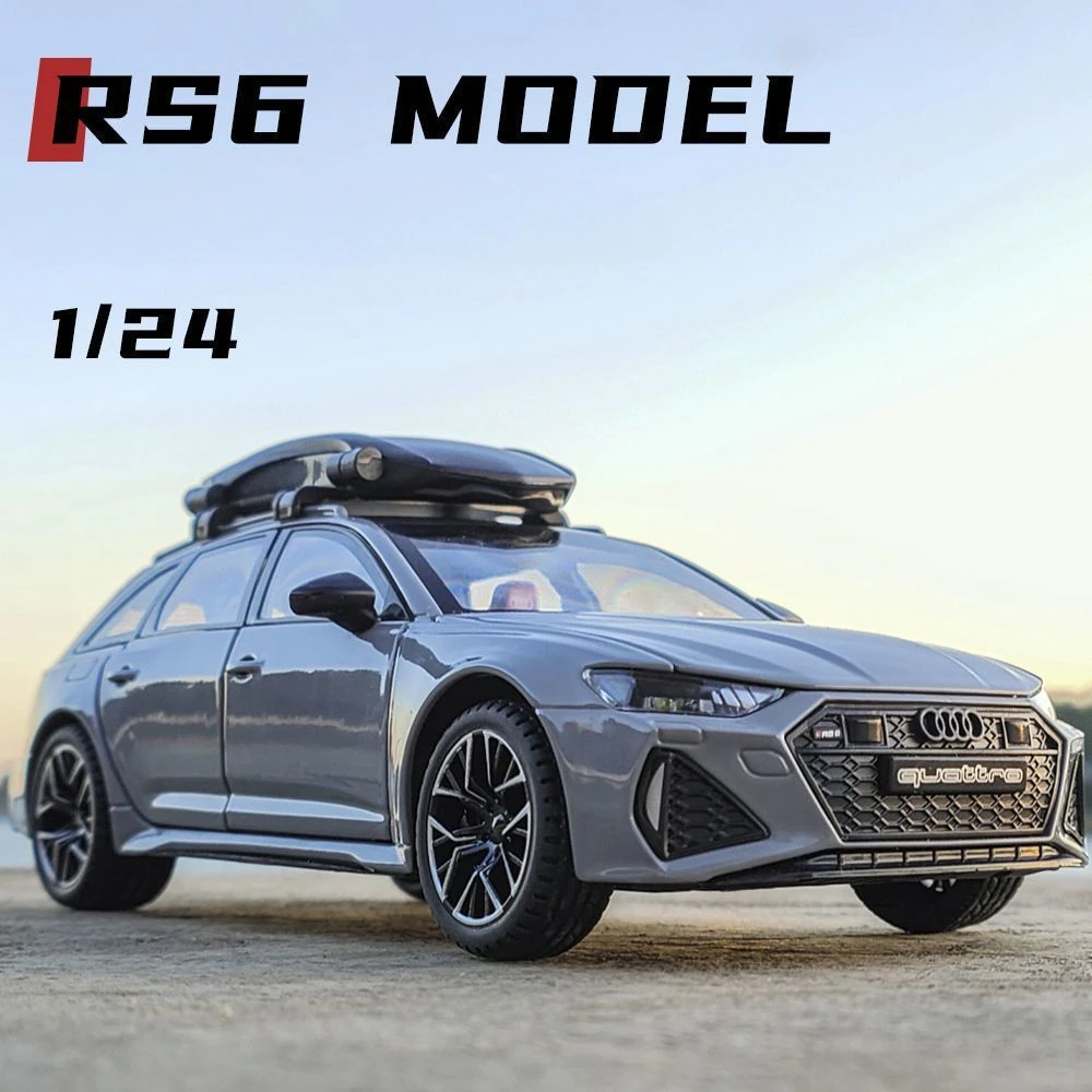 1:24 Audi Rs6 Automodell Legierung Crock Lenkung Stoßdämpfer Junge und Kind Simulation Auto Modell Sammlung Ornamente