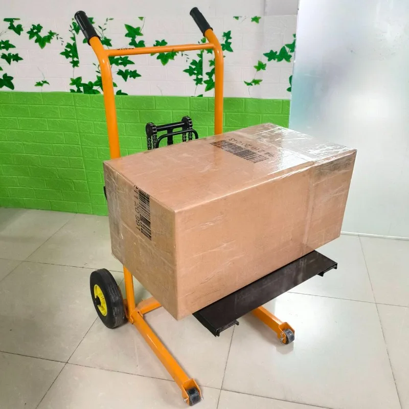 شاحنة مكدس هيدروليكية يدوية تحميل وتفريغ رافعة شوكية صغيرة لرفع عربة متنقلة صغيرة وخفيفة