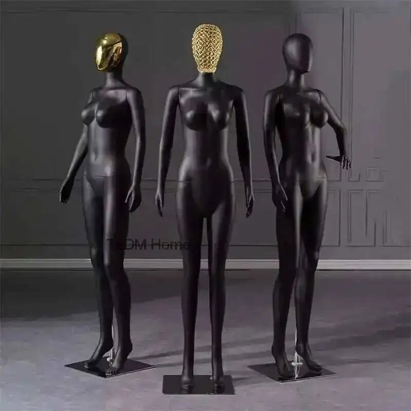 

Female Black Hollow Gold Model Face Prop Full Body Plastic Mannequin High-end Women's Clothing Shop Display Stand Clothes Dummy