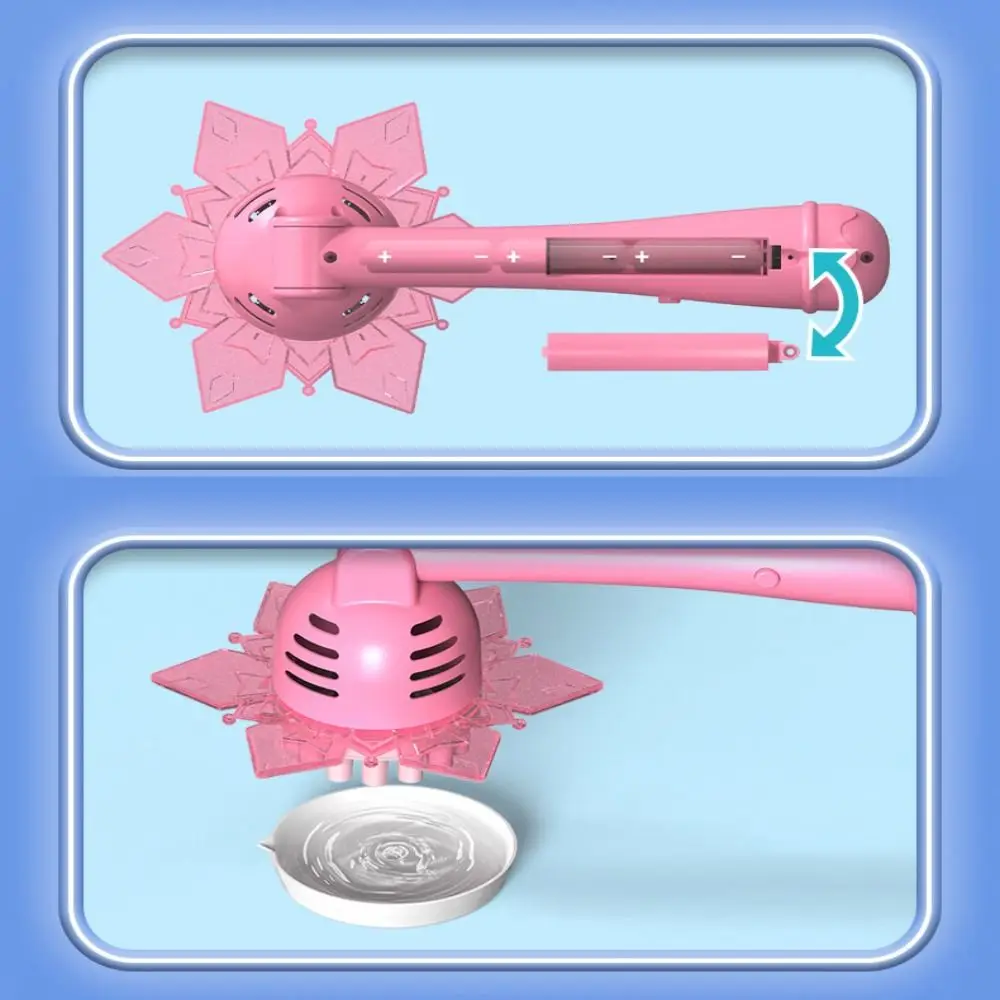 เครื่องทำฟองสบู่เกล็ดหิมะแบบโต้ตอบเครื่องมือเป่าไฟฟ้าอัตโนมัติเครื่องพลาสติกหลากสีสบู่บับเบิ้ลสติ๊กชุดกลางแจ้ง