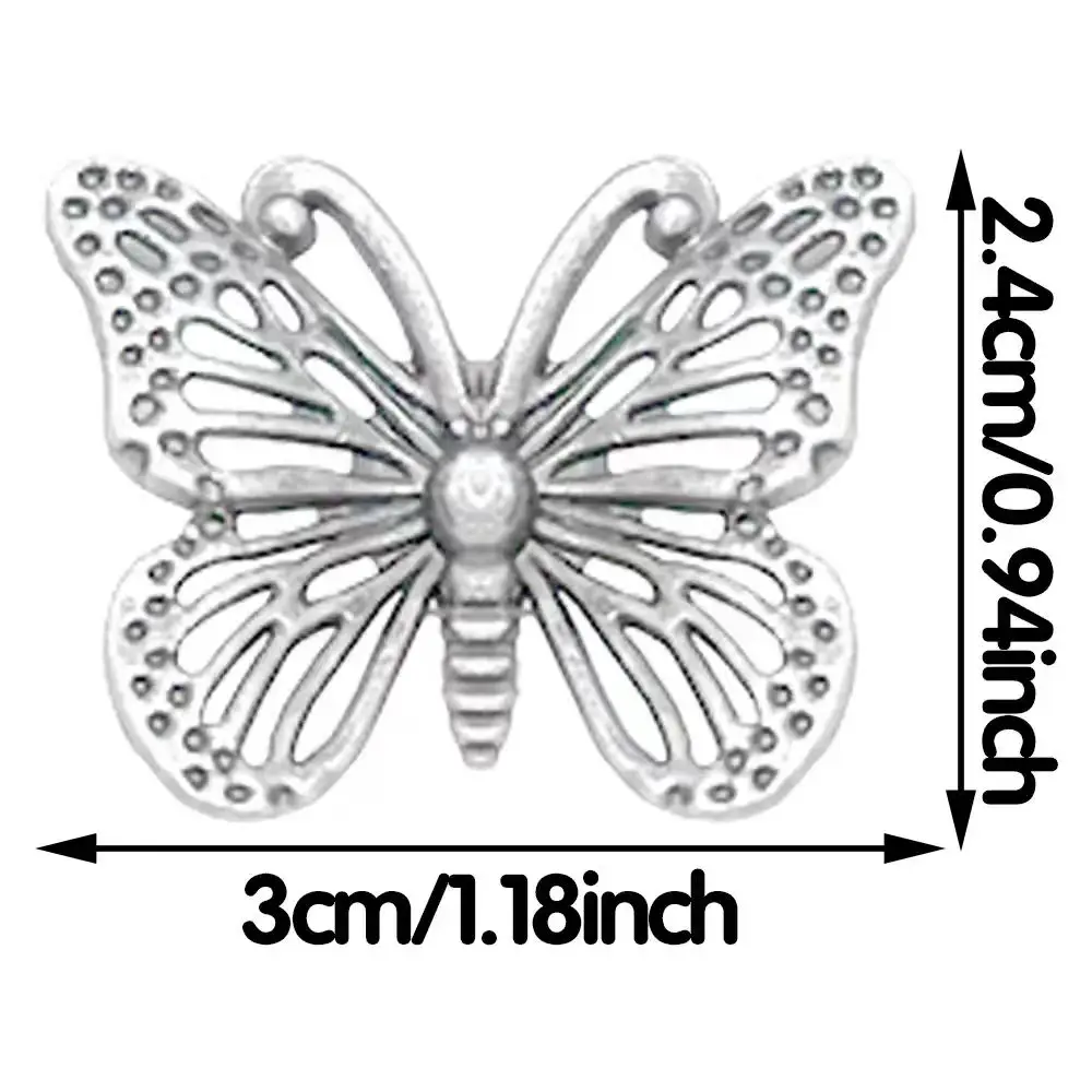 25pcs Antique butterfly Shape Dresser Drawer Handle Alloy Kitchen Handle for Wooden Wardrobe Jewelry Box Decorative