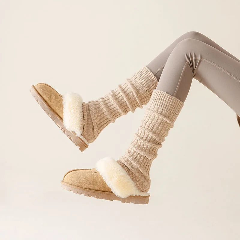 Autumn Winter New South Korea Socks For Women Ins High Tube Foot Crew Sock Japanese Solid Color Thick Warm Leg Warmers Stockings