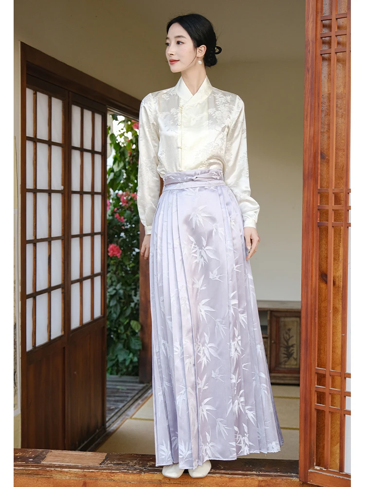 

Новый китайский комплект: женская юбка миди и топ в стиле Ханьфу, весенне-осенний модный традиционный наряд