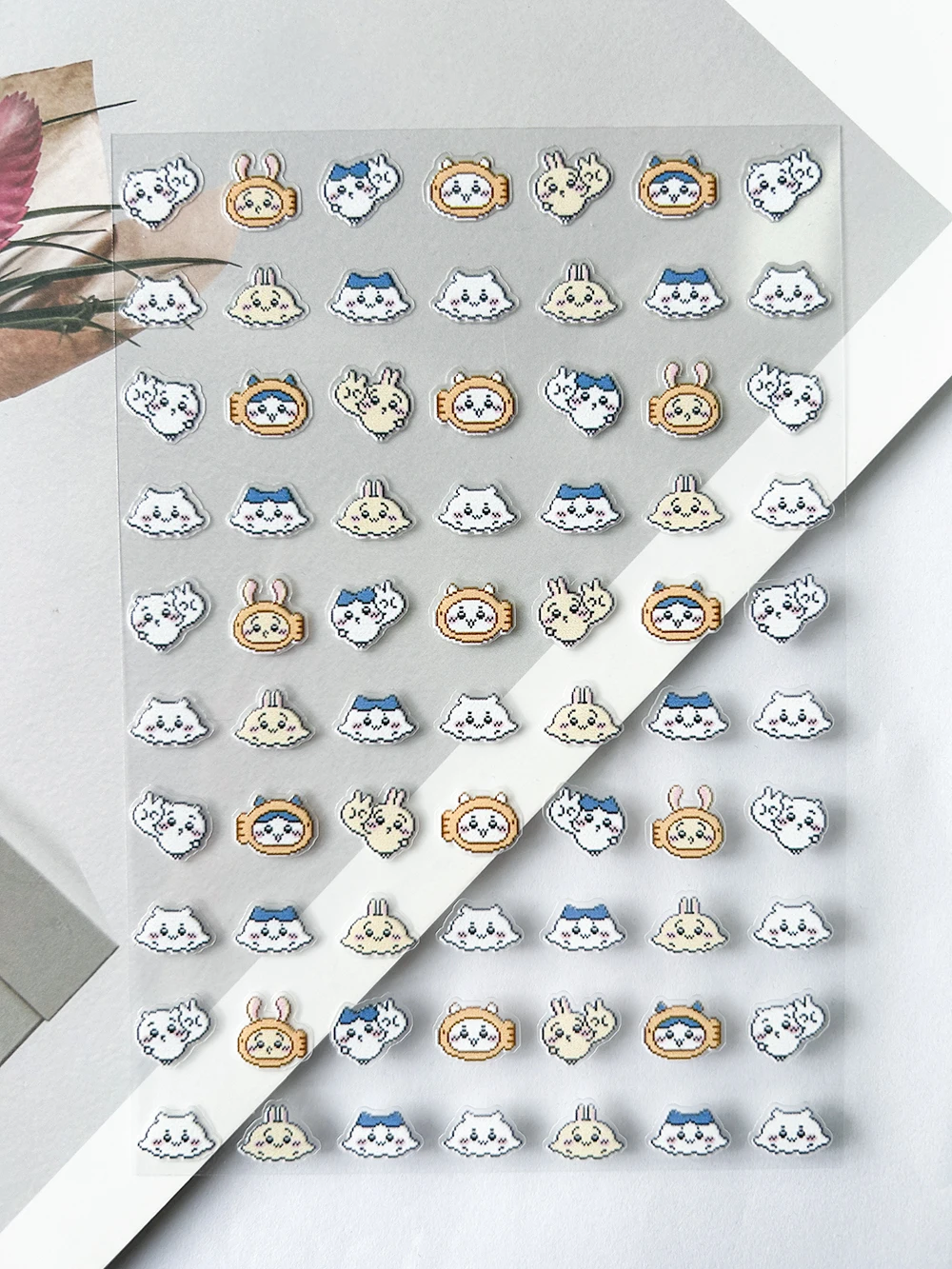 بولي كلوريد الفينيل نمط جديد صغير Chiikawa Usagi Hachiware ملصق بالجملة Decrate جراب هاتف كوب ماء ملصقات لوحة المفاتيح هدايا عيد ميلاد لطيف #5