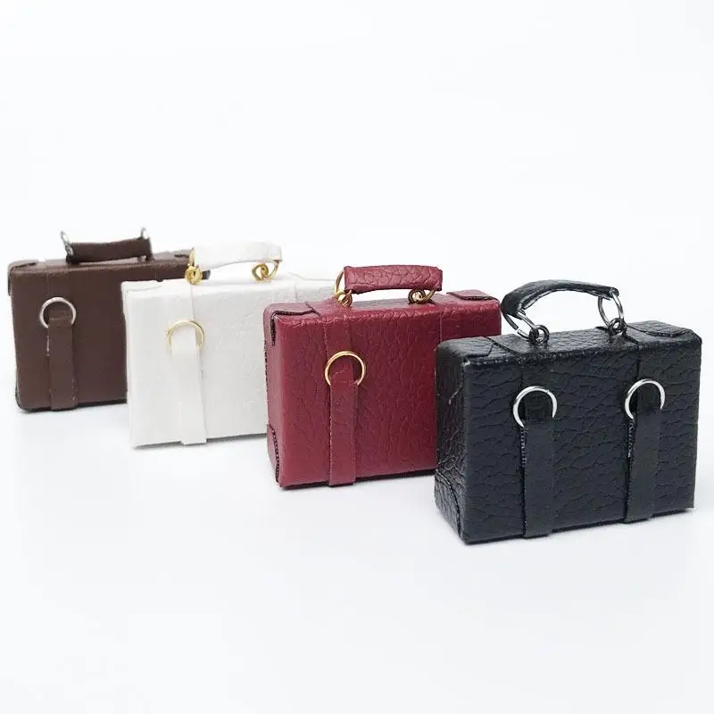 1 pçs escala 1:12 micro casa de bonecas em miniatura retro caixa de couro maleta modelo brinquedo decoração para casa de boneca acessórios