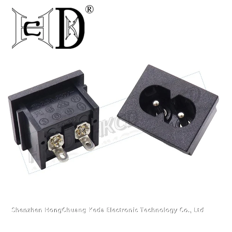2pcs AC power socket industrial socket terminal block AC-012 vertical octagonal socket terminal block 8-shaped socket 2.5A250V