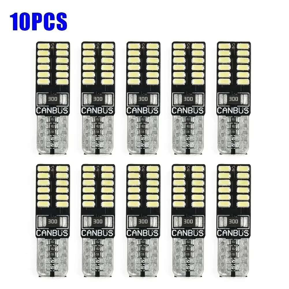 

10pcs Car License Plate Lights 194 3014 24SMD Lamps 6500K Canbus Error Free W5W Reading Light Durabe High Quality