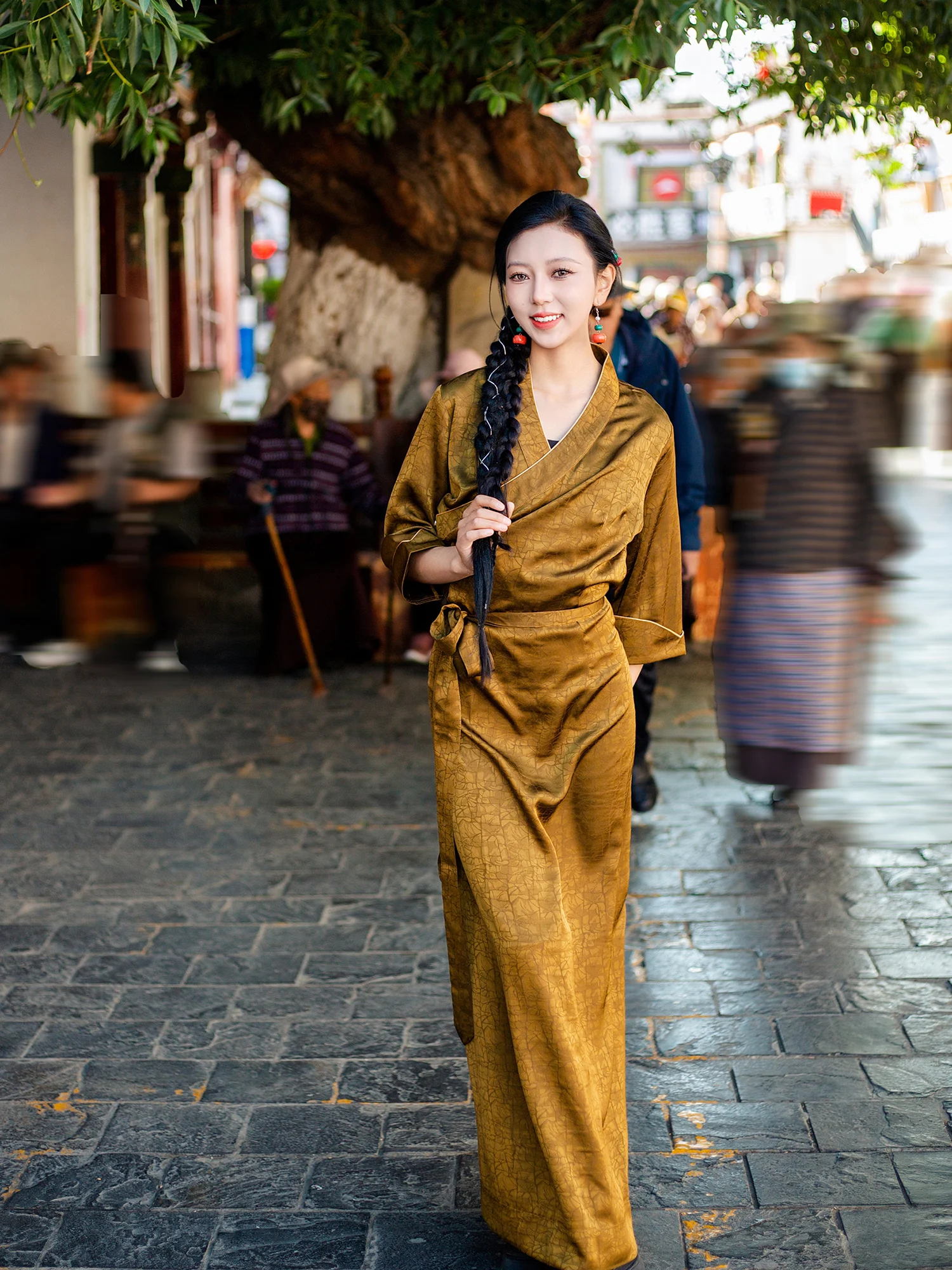 marrone-tono-freddo-retro-cinese-sle-delle-donne-dr-bla-bianco-costume-tibetano-lungo-dr-etnico-costume-di-scena-estate-2024