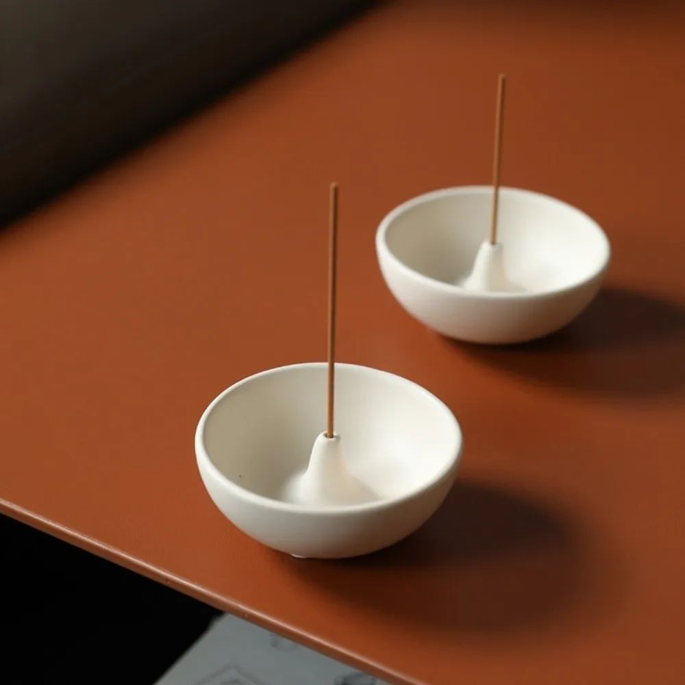 Decorative Retro Incense Holder Zen Style Round Incense Stick Burner Ceramic Sturdy Agarwood Tray Tea Ceremony
