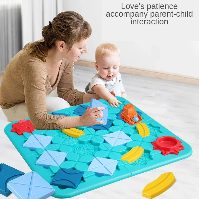 Children's Road Building Maze Car Track Puzzle Educational Toys Thinking Training Double Parent-child Game