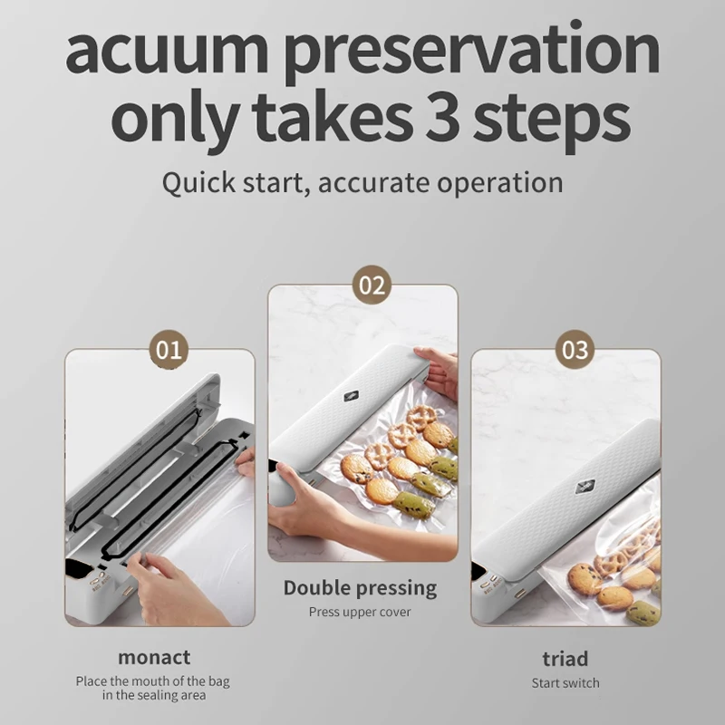 Portable Vacuum Sealer for Food Kitchen Gadgets Degasser Home Appliance Compressor Plastic Bag Sealer Vacuum Packaging Machine