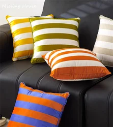 Suger Stripe Dopamine Colors Velvet Pillowcase Back Cushion Cover Sofa Home Decor Kids Child Creativity Gift