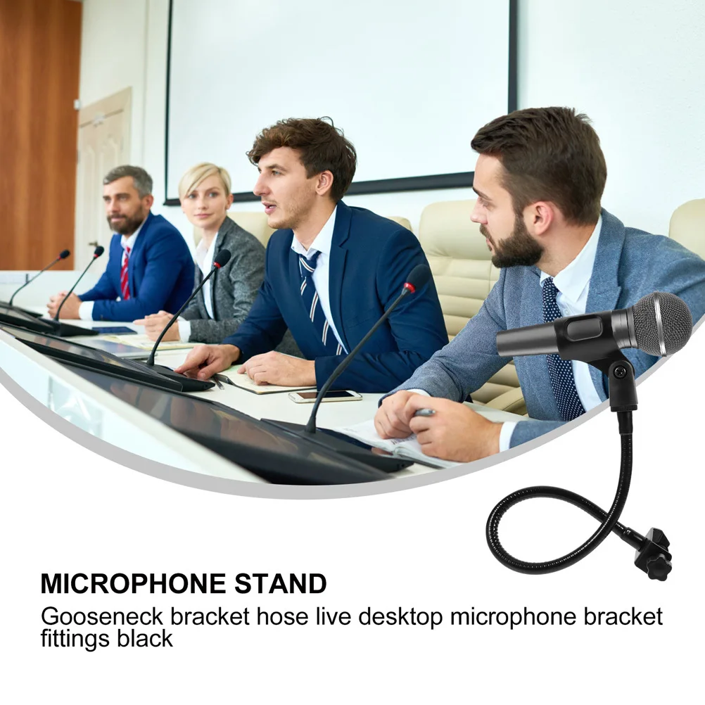 

2pcs Flexible Goose Neck Microphone Stand Holder 360 Degree Adjustable For Broadcasting Podcasting Detachable Mic Bracket