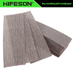 198*70MM Sandpaper Net Mesh Sanding Discs Hook and Loop Dust Free Anti-blocking 80-600 Grit For Wood Dry Sanding Polishing