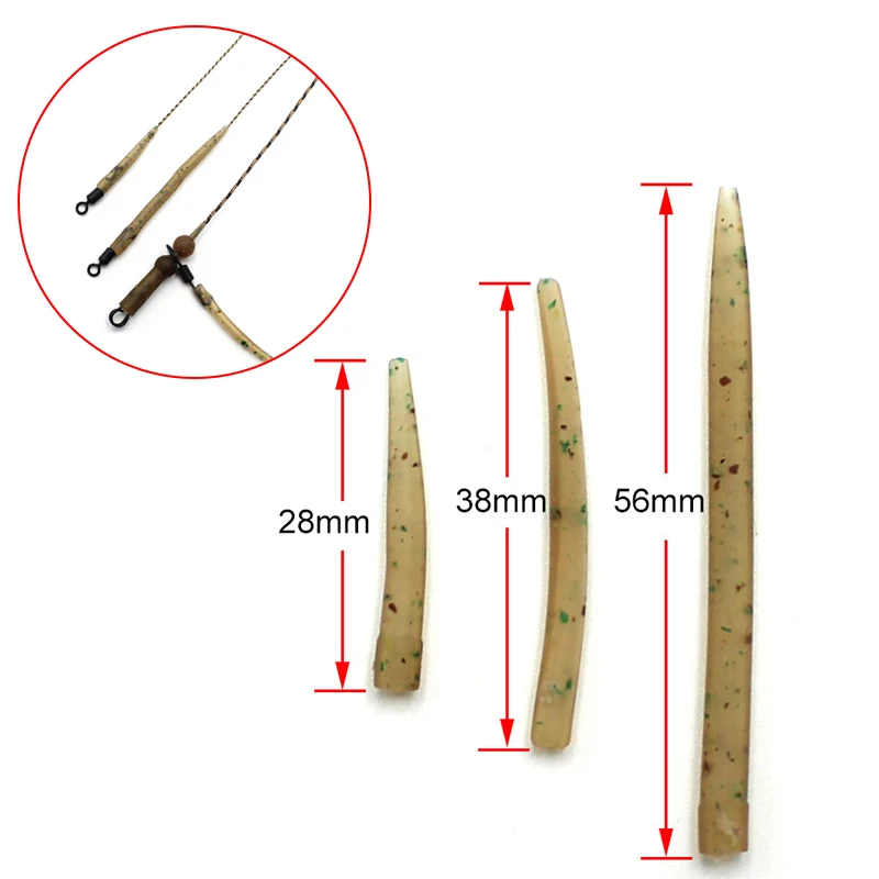 20pcs Carp Fishing Accessorie Size 28/38/56mm Anti Tangle Sleeves Hair Chod Helicopter  Ronnie Rig Carp Fishing Terminal Tackle