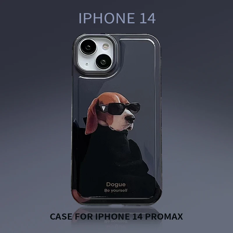 For iphone 14Promax Mobile Phone Fall-proof Soft Case 2023 New Ins Net Red Sunglasses Puppy 14Pro 13Promax 12 11