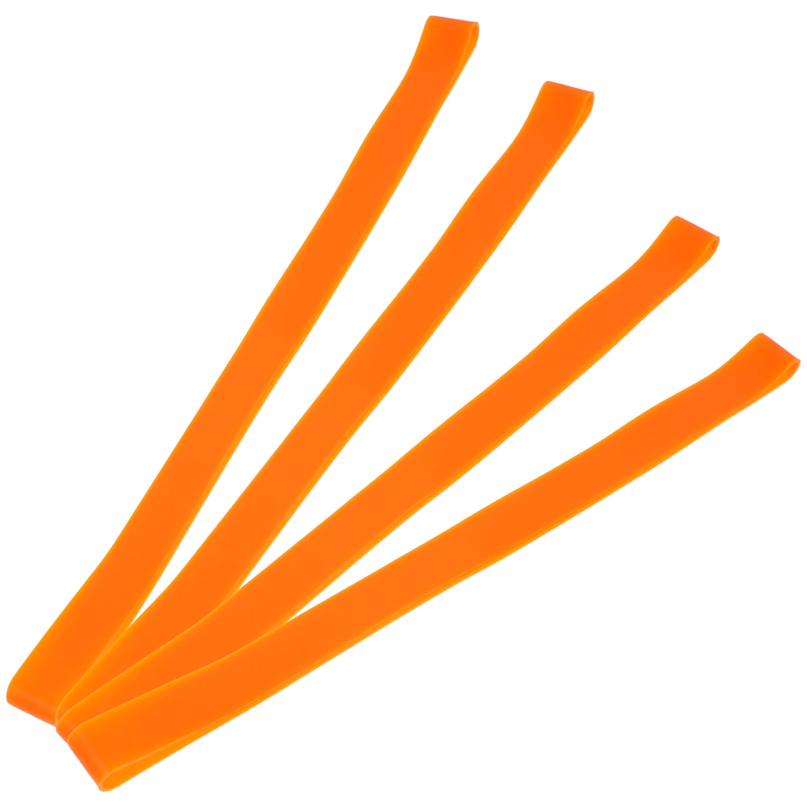

4pcs Orange Silicone Bands 31x1.8cm Beach Chair Straps Towel Clips for Reusable Travel Accessories