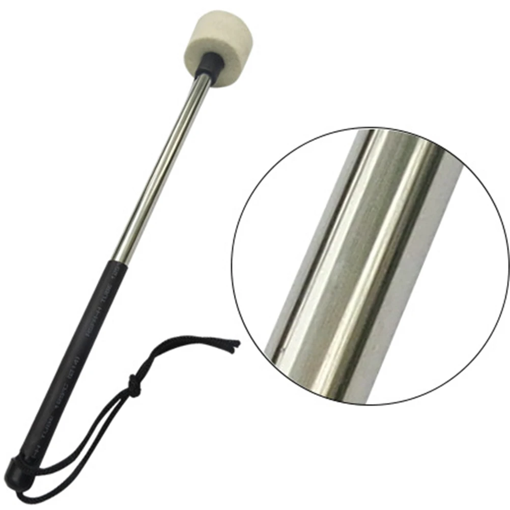 

Professional Wool Felt Drum Mallet Sturdy Stainless Steel Handle Snare Drum Stick Non Yellowing Long Lasting Durable Use