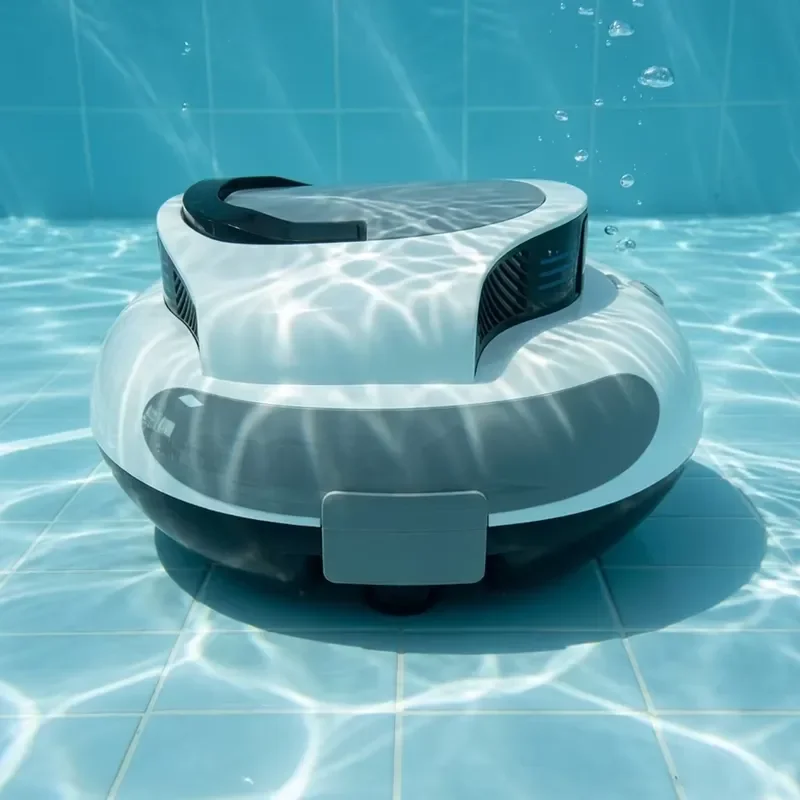 Cordless Robotic Pool Cleaner Rechargeable Automatic Swimming Pool Vacuum Robot Wireless Water Surface Debris Cleaning Device