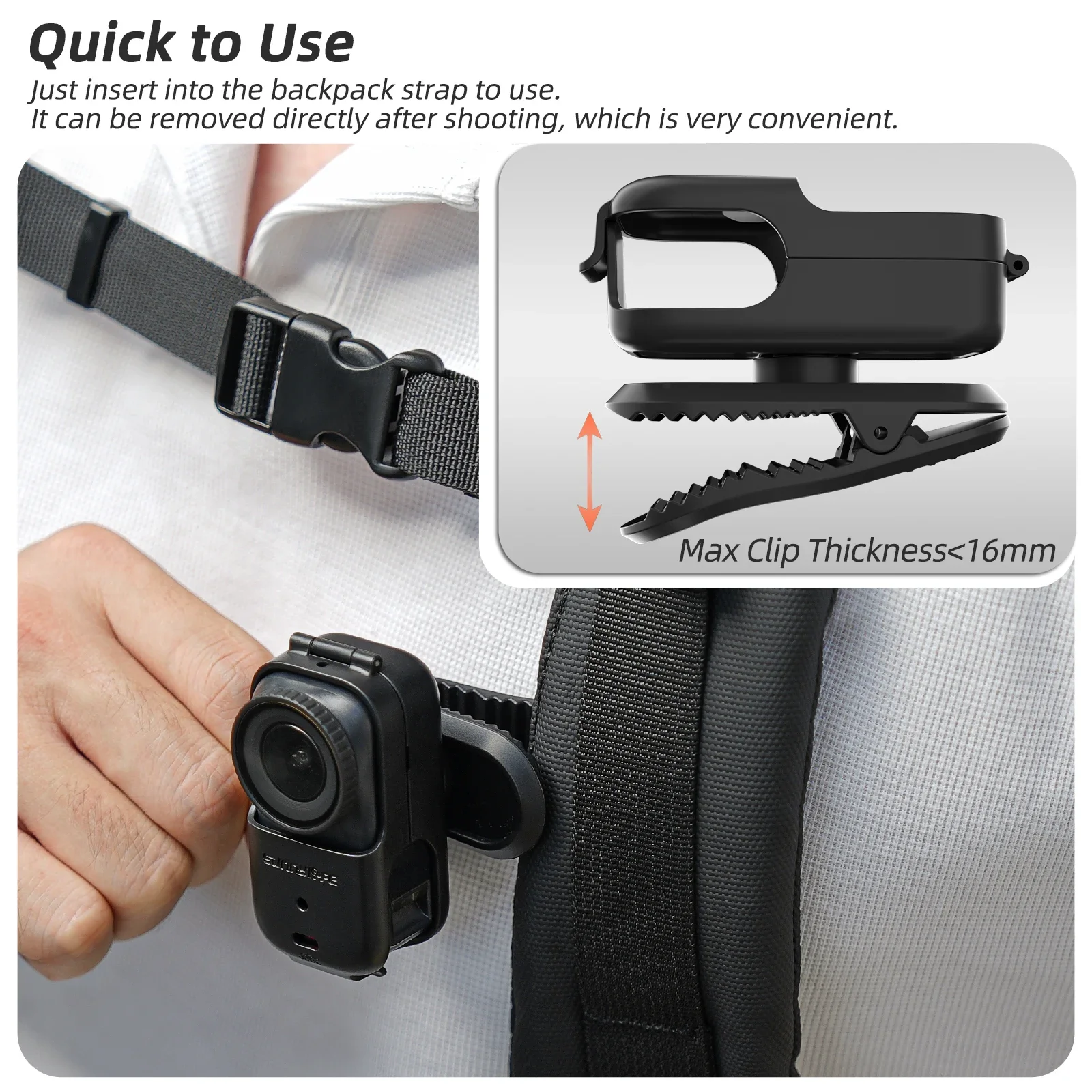 Backpack Clip Holder For DJI Osmo Nano 360 Rotary Quick-Release Bracket Vlog Clip Mount For DJI Osmo Nano Carema Accessories