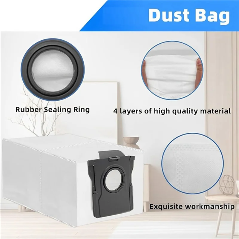 Juego de repuesto de bolsa de polvo para Robot aspirador Dreame D10 Plus Gen 2 RLD32GD, 6 uds.