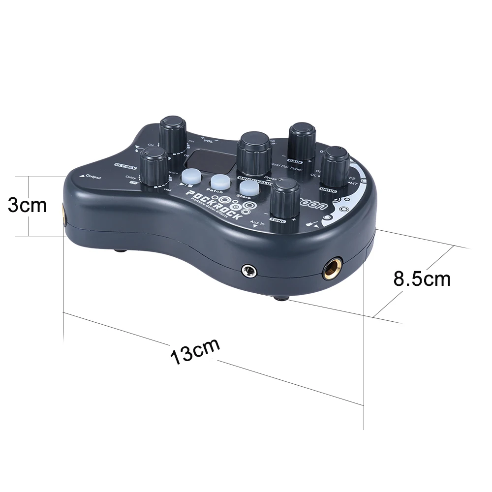 جيتار محمول متعدد التأثيرات تأثير المعالج دواسة 15 أنواع تأثير 40 وظيفة ضبط إيقاعات الطبل مع محول الطاقة
