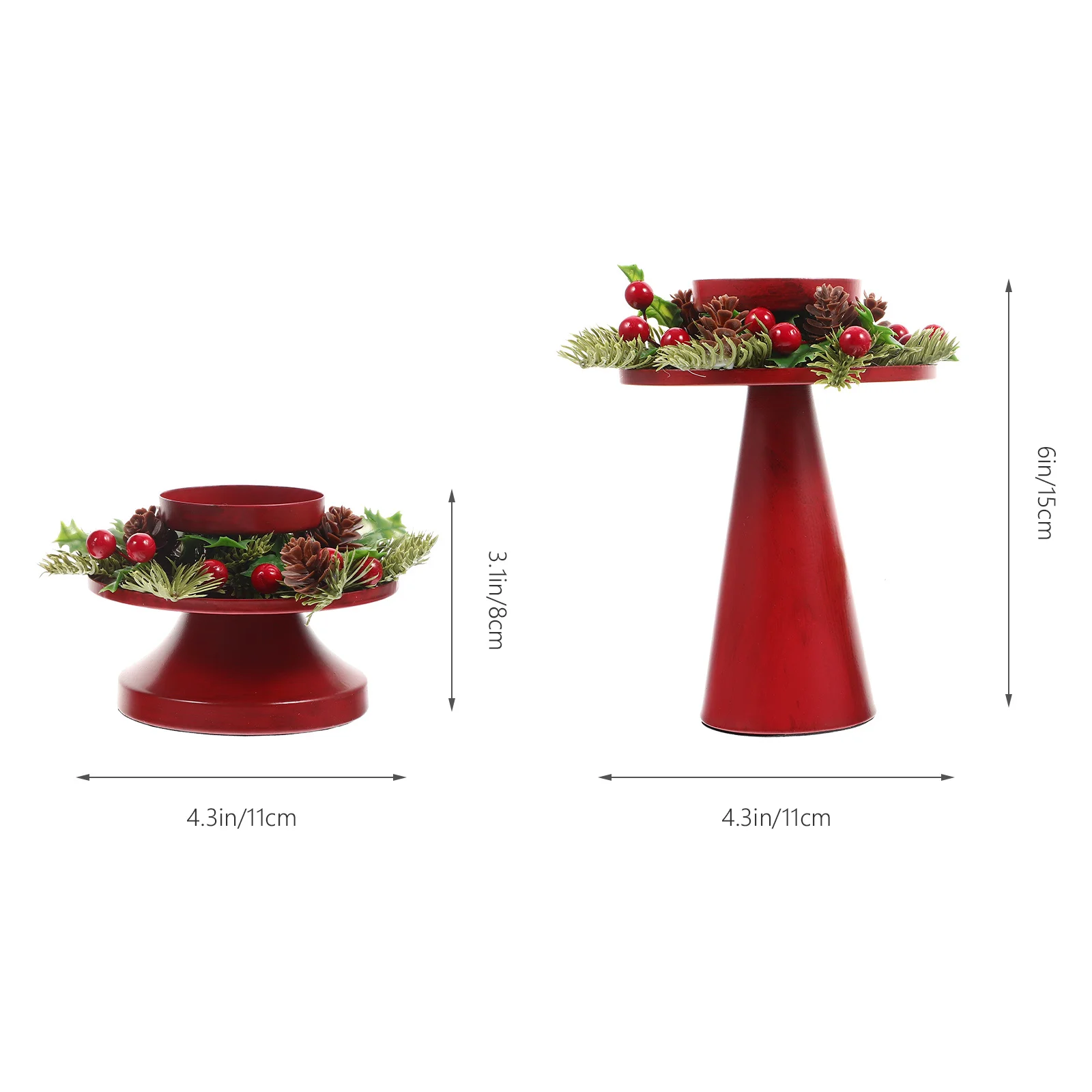 2 قطعة حامل فريد من نوعه مع شكل إكليل على الطراز القديم مثالي لتزيين سطح المكتب لمهرجان هدايا عيد الميلاد