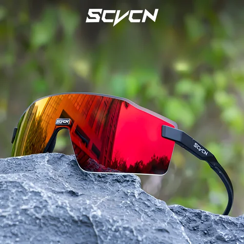 SCVCN, gafas de sol ligeras sin montura para correr, gafas de ciclismo para hombres, bicicleta UV400, bicicleta MTB, deportes al aire libre de montaña, senderismo para mujeres