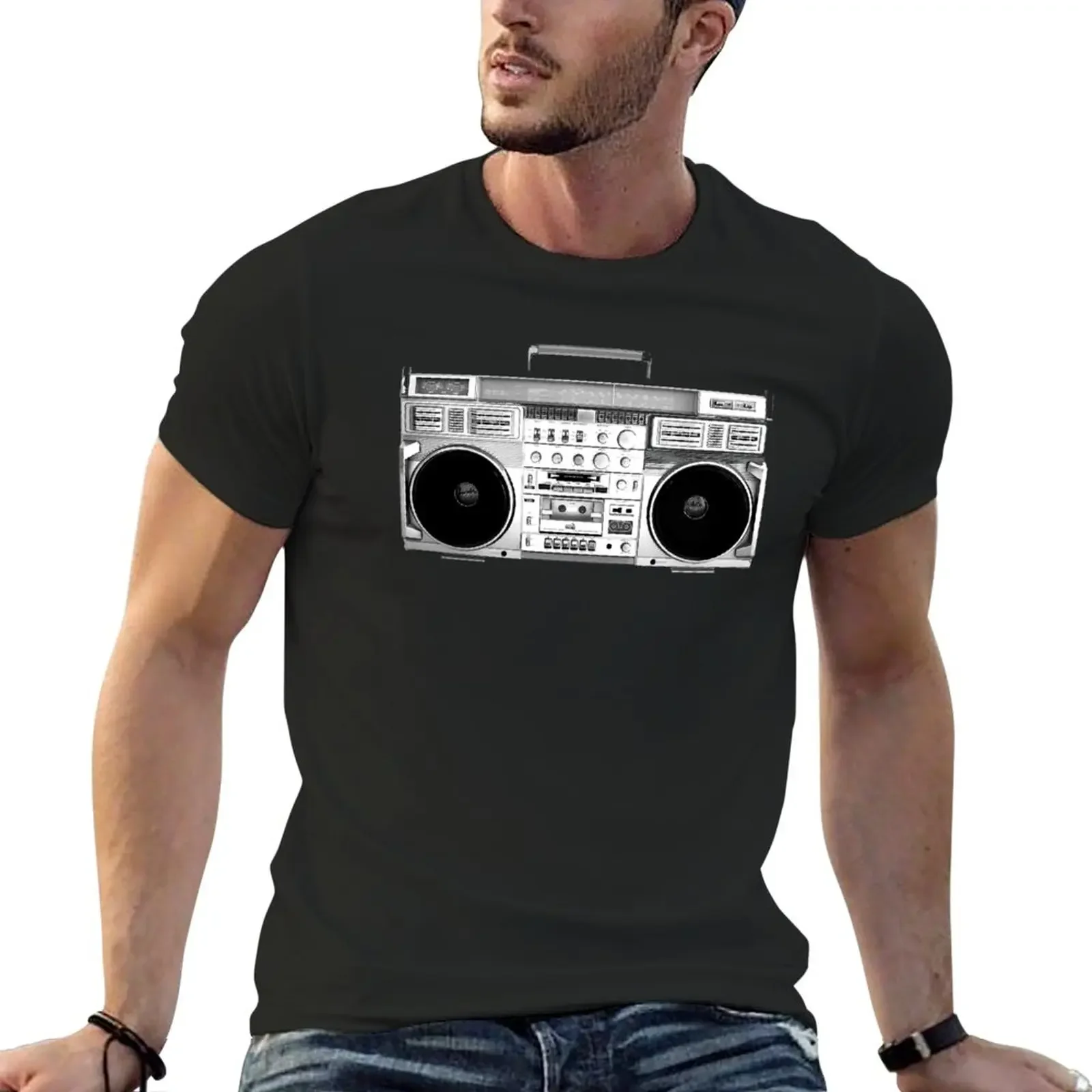 New Boom Box T-Shirt tees graphic t shirts Short t-shirt big and tall t shirts for men