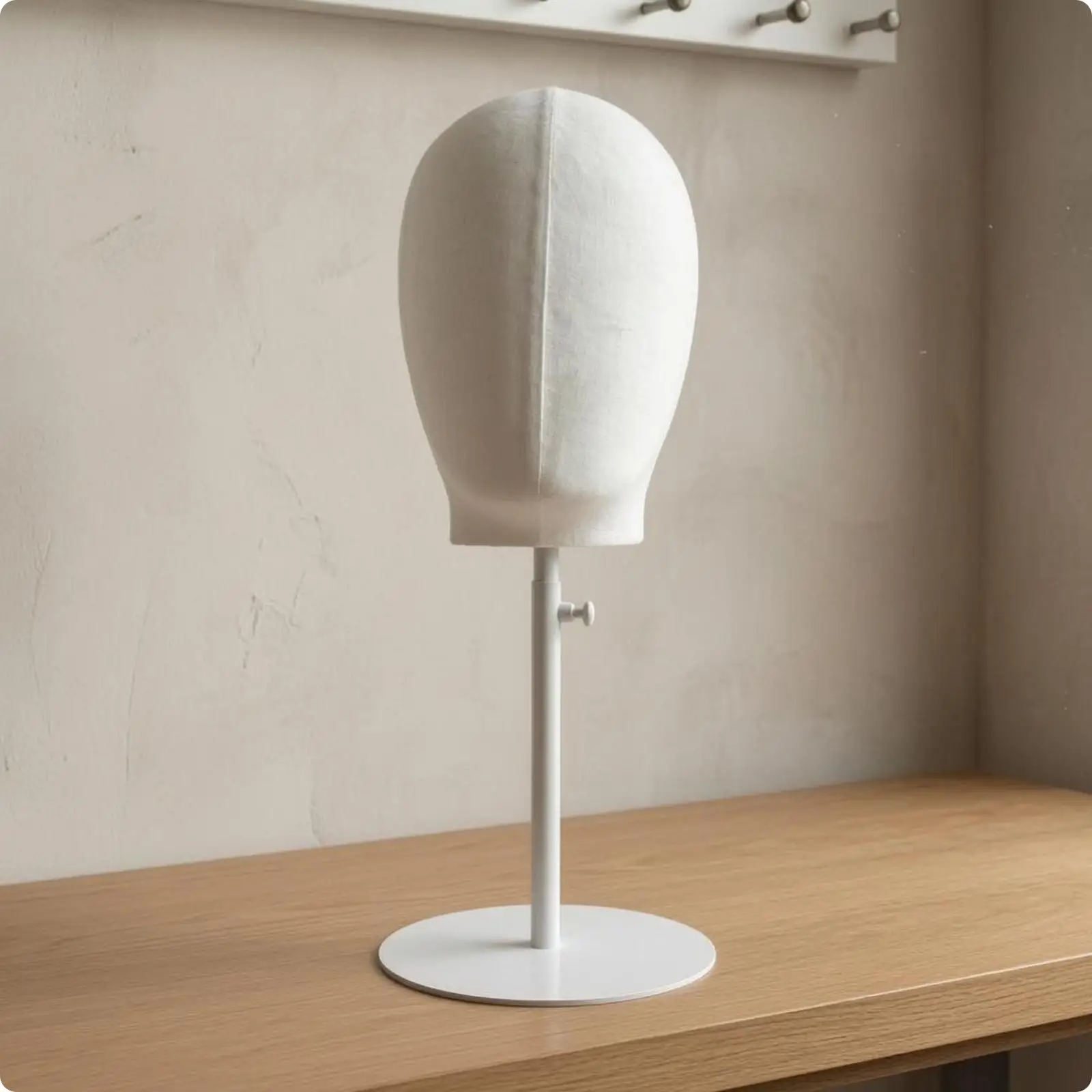 Adjustable Mannequin Head Stand Stainless Steel Base Retail Display