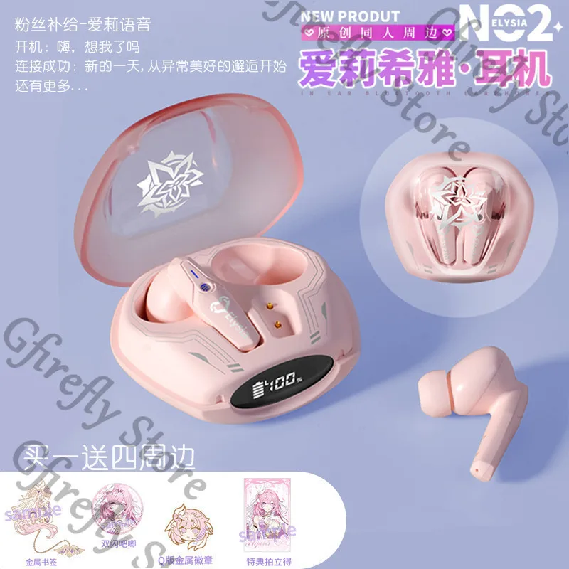

Elysia Wireless Bluetooth Headset Earphones Honkai: Star Rail Kiana Kaslana Earpiece Ornaments Bronya Zaychik Commemorate Gift