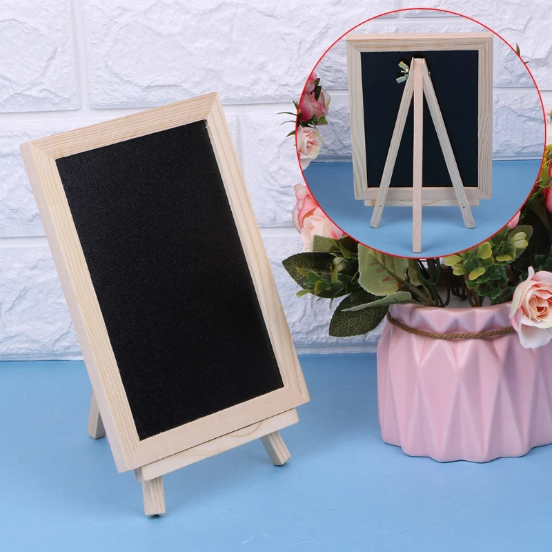 Wood Tabletop Chalkboard Double Sided Blackboard Message Board Children Kids Toy