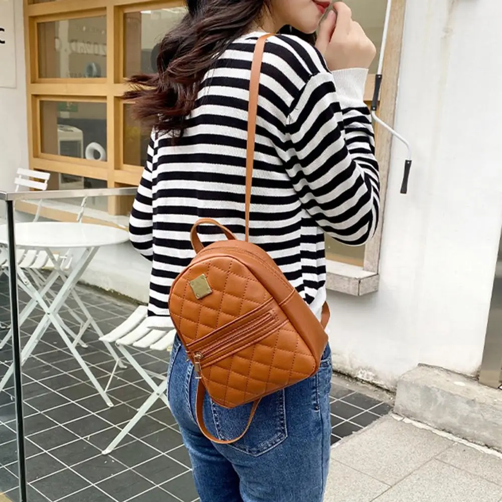 

Рюкзак из искусственной кожи, женский стеганый рюкзак, кошелек, водонепроницаемый дорожный рюкзак, сумка через плечо, кошелек для поездок на работу