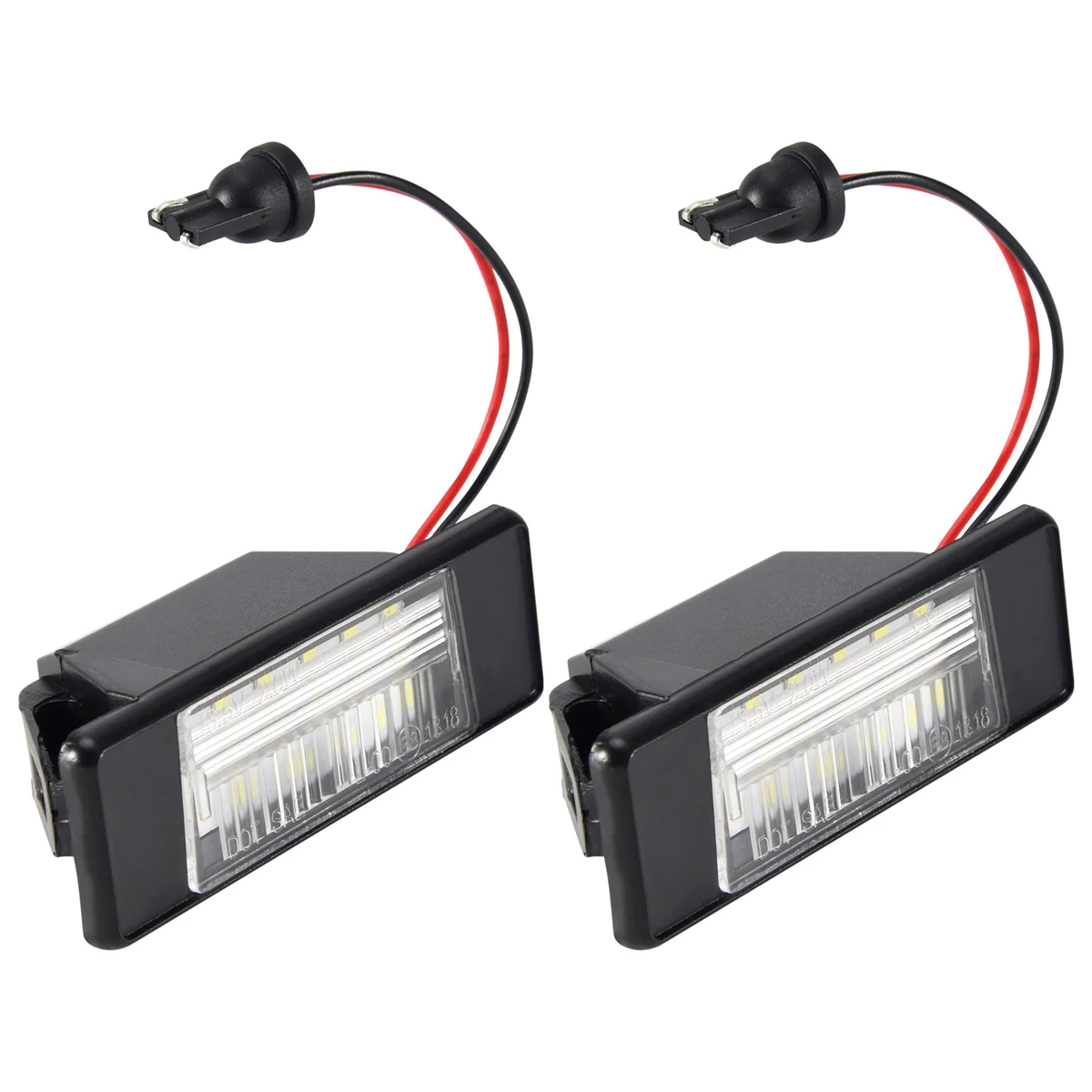 Luces piezas para matrícula de coche, luz de plástico brillante para Juke Primera, 18Led, 2 uds.