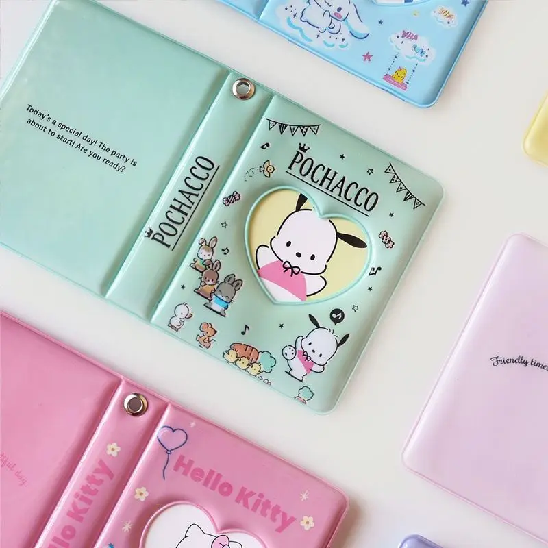 Sanrio Kawaii Pochacco Card Book Photo Album Melody Cinnamoroll Pom Pom Purin 3-Inch Mini Truck Card Binder Anime Ornaments