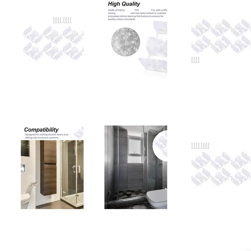L43A Frame Glass Shower Door Bumpers Set of 8 Clear Anti Collision ABS Buffers Pad