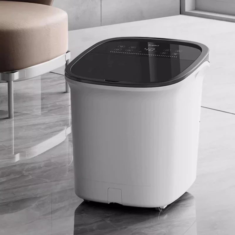 

Smart Electric Foot Bath Massager Heated Spa Basin with Red Light Therapy Removable Rollers Hidden Drain for Deep Tissue Massage