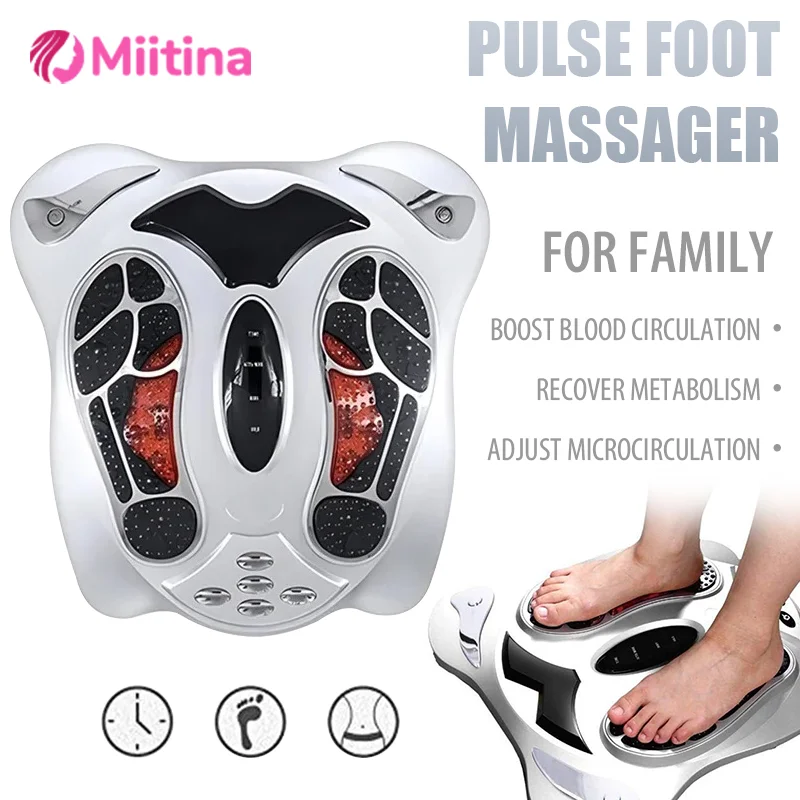 

New Electric Foot Massager Machine Heat Far Infrared Acupuncture Shiatsu Feet Massage Blood Circulation Device Physical Therapyt