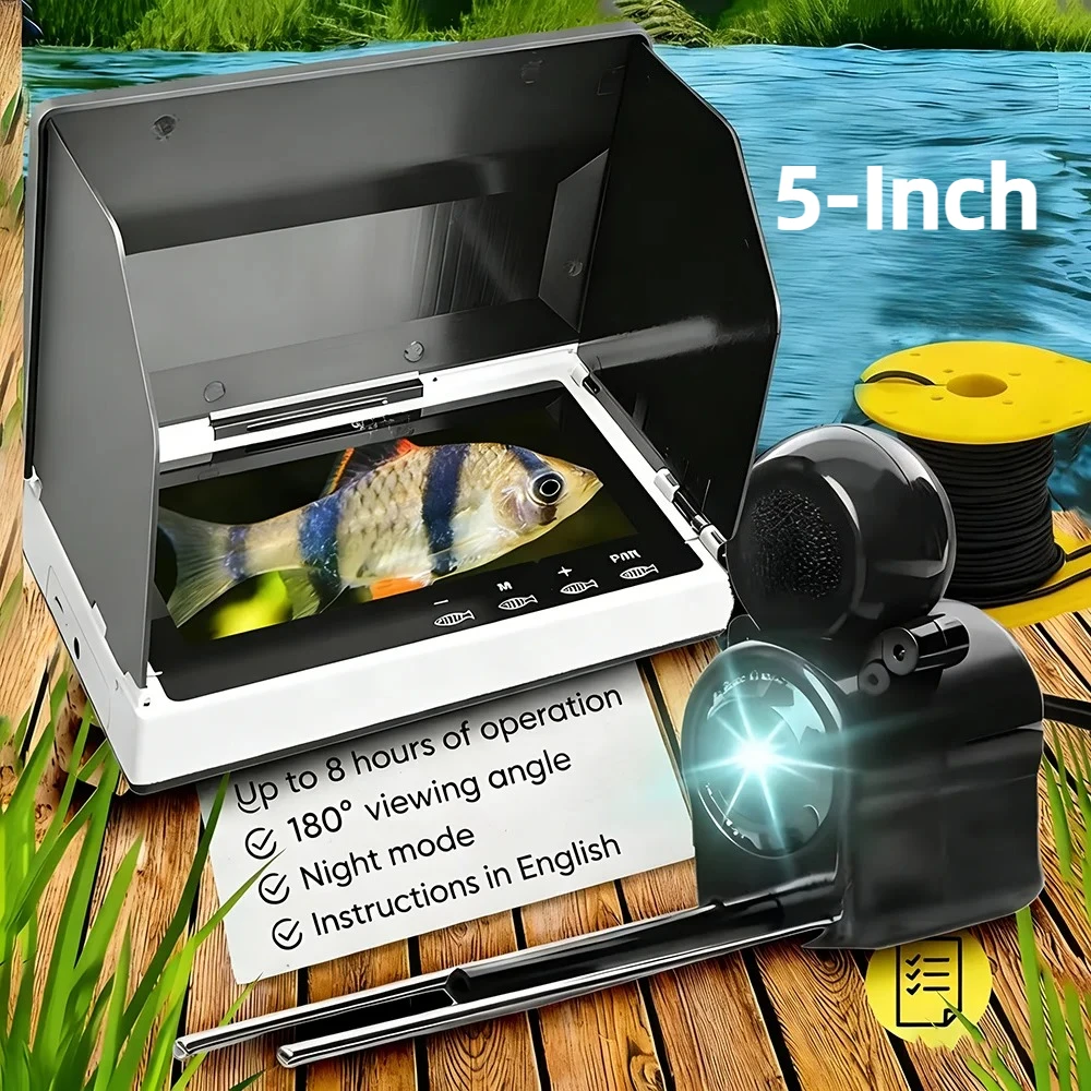 fish-finder-5-hd-underwater-fishing-camera-200°-wide-angle-ip68-touch-screen-monitor-night-vision-dvr-recorder-for-ice-fishing