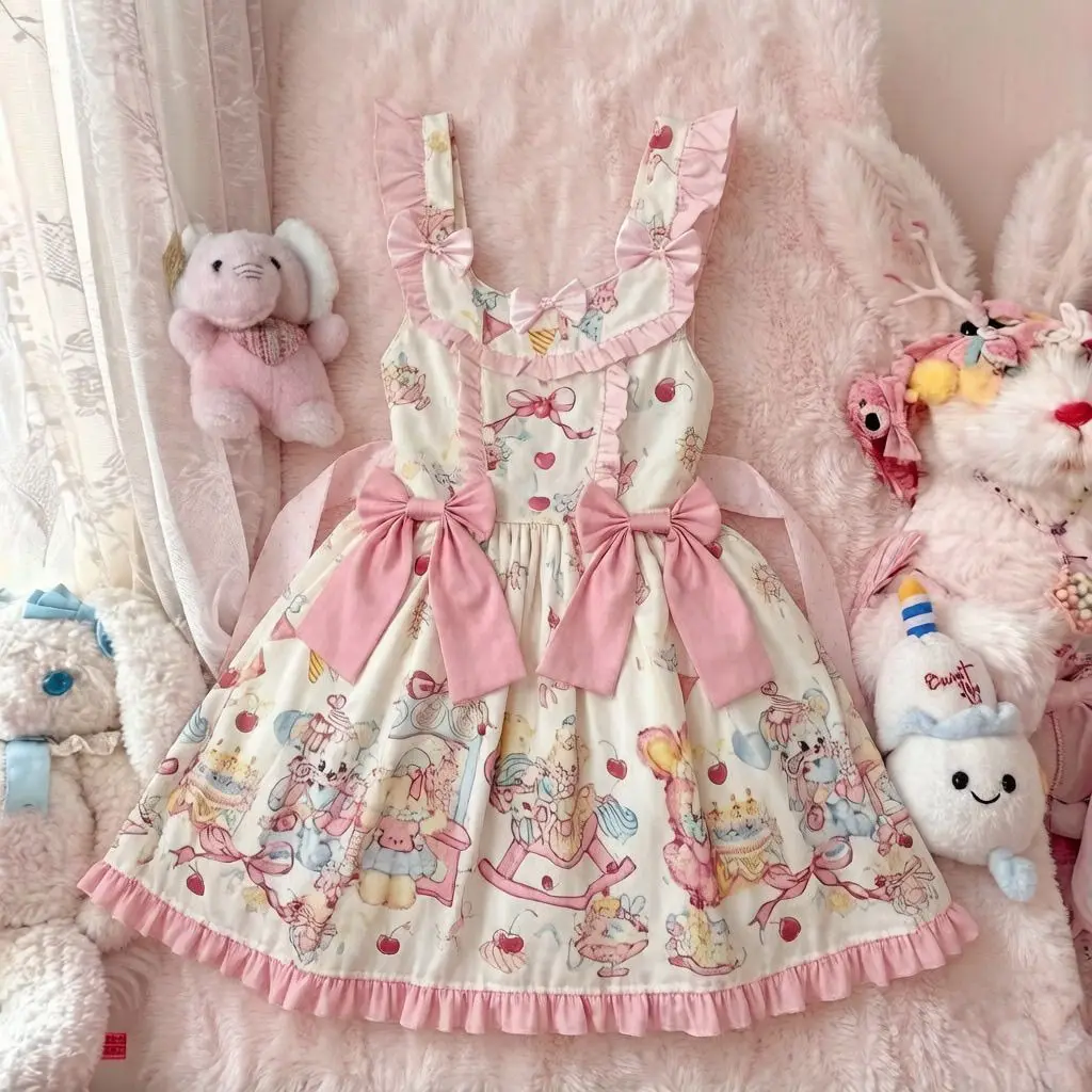 

[Bear original, cake cute rabbit] Lolita design ballet dress original cute dresses for women 2026 Regular Fit