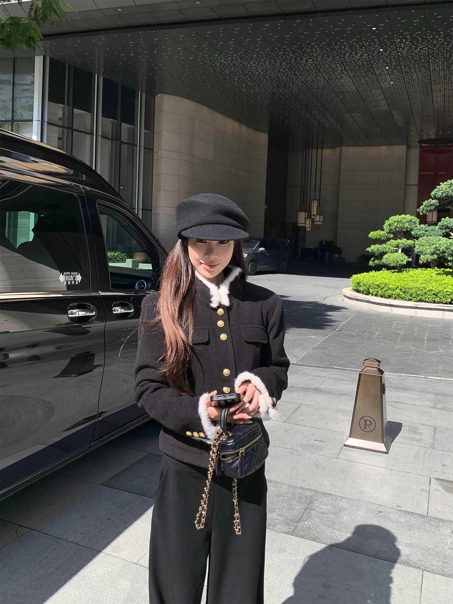 

FHEER Women's ort Thiened Woolen Jaet Stand Collar Coat Winter Faion Sli Polyester Blend Cotton Lined Coat