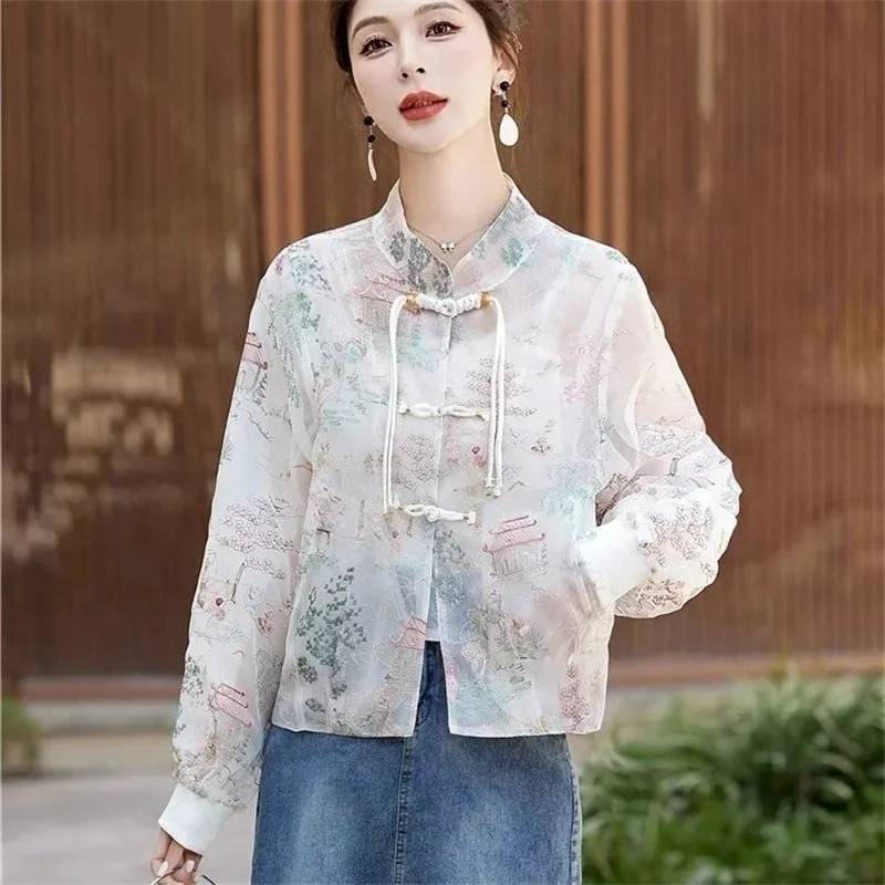 2024 New Organza Embroidery, Internet Celebrity, Versatile Sunscreen Clothes, Thin Fashionable Middle-aged Young Women Outerwear