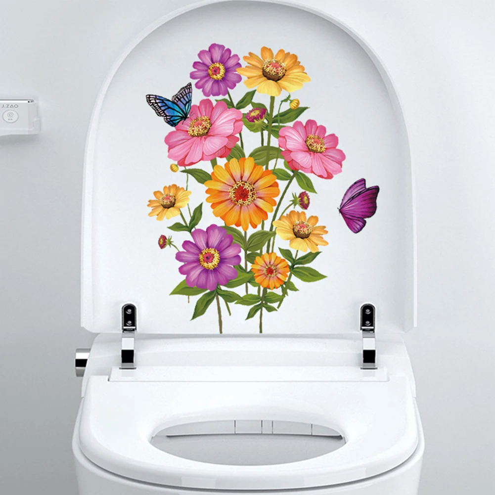 Easy To Apply Wall Stickers Creative Flowers Wall Stickers No Damage To Walls Versatile Application For Bathroom