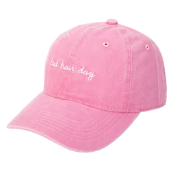 Women Men Embroidery 6 Panel Letters Baseball Cap Washed Vintage Cotton Dad Hat Pink Navy Dark Grey