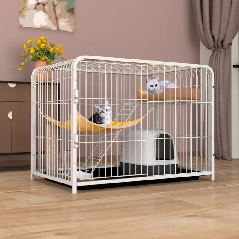 Cat cage villa three-story double-layer cat house household cat climbing frame large indoor pet