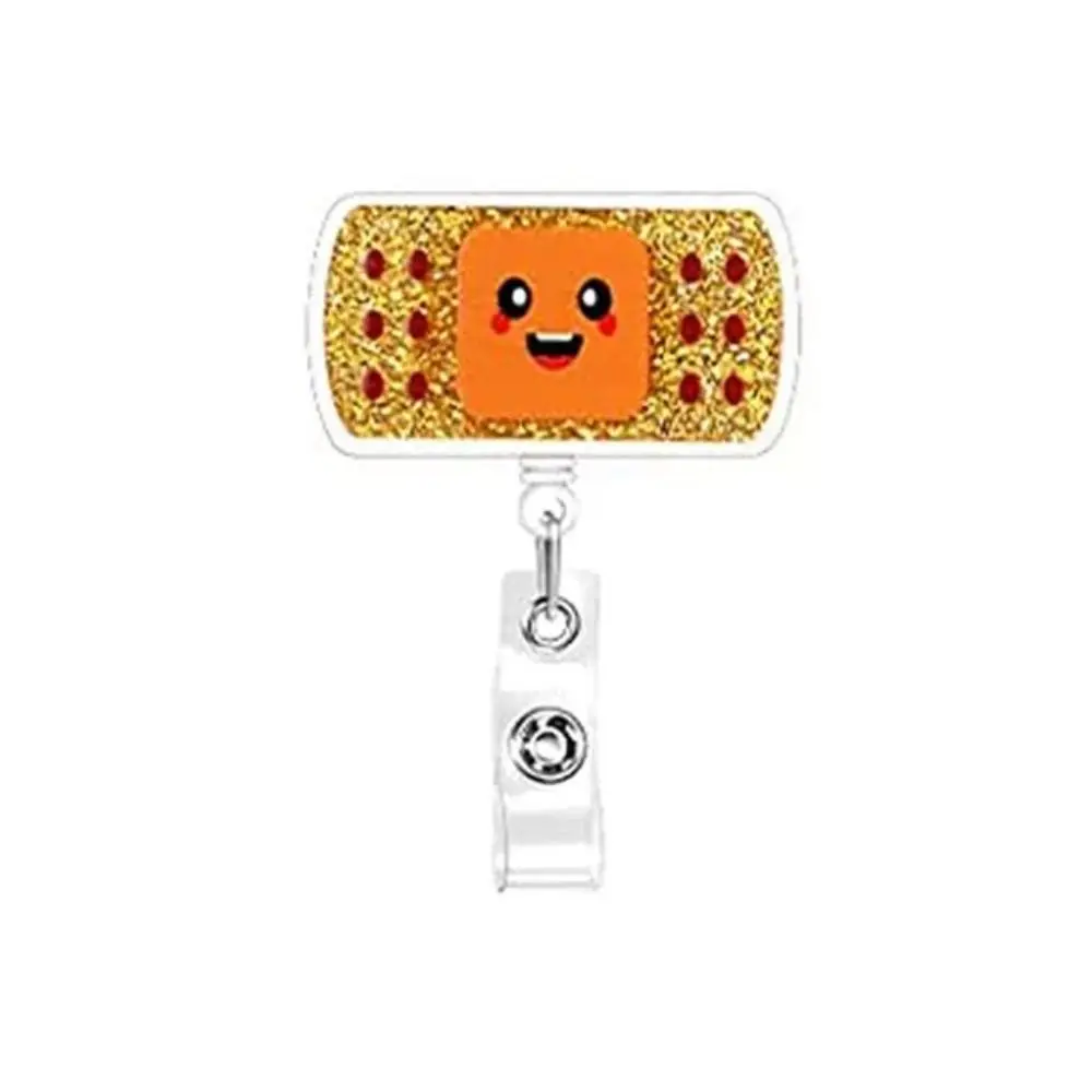 

Human Organs Retractable Badge Reel 360 Rotating Alligator Clip ID Badge Holder Lightweight Glitter Easy Pull Buckle Hospital