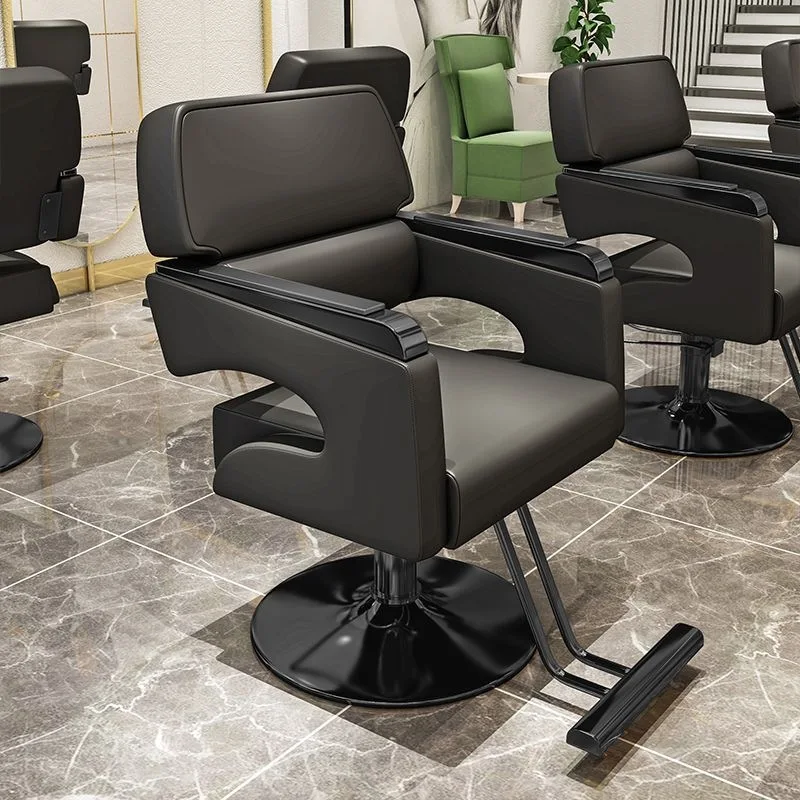 Internet Celebrity Barber Shop Chair Stainless Steel Chair Perm And Dye High-end Hair Cutting Chair Rotating Thickened Hair Salo