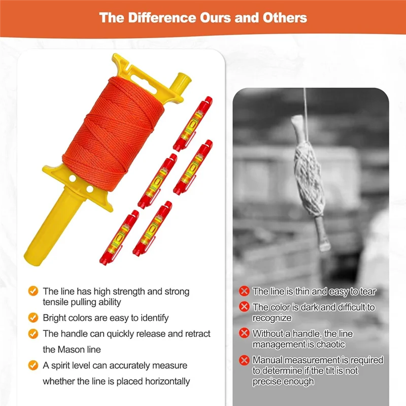 

AT21-Cord With Handle, 18 540Ft Braided Construction Nylon Cord Cord Reel For DIY And Gardening Work